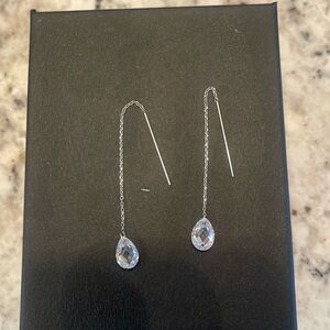 Jacmel 14k White Gold Cz Cubic Zirconia Threader
Drop Dangle Earrings 2” Length
